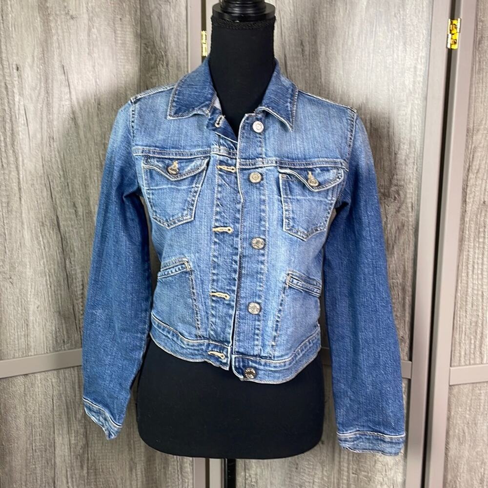 Gap stonewash denim crop jacket women's XS